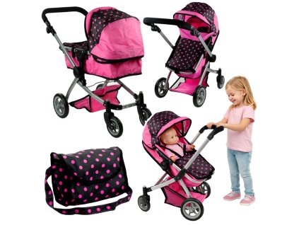 kočárek 2v1 Alice - růžová