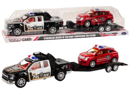 Policejní souprava Auto Pickup Off-Road Tow Truck Trailer Policie