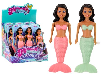 Navíjecí plovoucí vodní panna tyrkysově růžová panenka do koupele MIX