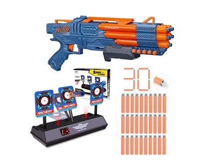 Nerf Elite 2.0 Ranger PD-5 F4186 + elektronický terč 3 cíle + 30 šipek Waffle