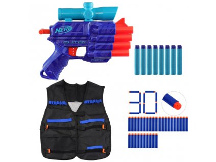 Sada Nerf Elite 2.0 Prospect QS-4 Wild Edition F5404 + vesta + 30 šipek