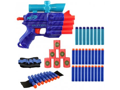 Sada Nerf Elite 2.0 Prospect QS-4 Wild Edition F5404 + terče + páska na ruku + 20 šipek