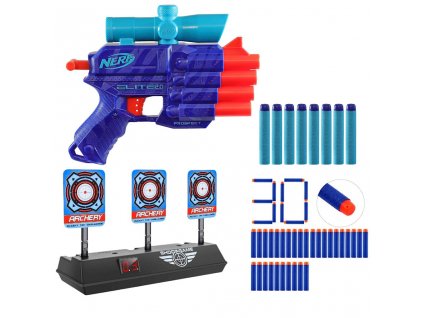 Sada Nerf Elite 2.0 Prospect QS-4 Wild Edition F5404 + elektronický terč + 30 šipek