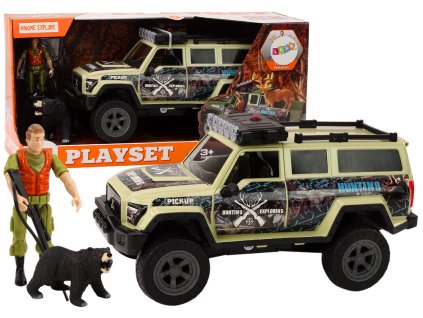 Off-Road Hunting Car Hunter Bear Lights Sounds Beige