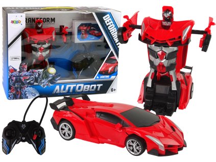 Auto Robot Transformers 2v1 Pilot R/C Světlo Zvuk Drift Barva Červená