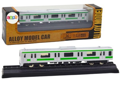 Sběratelský model vlakového vozu 1:48 kovový stříbrný