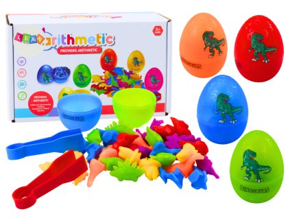 Dinosauří třídička vajec Barevné kleště 6 kusů