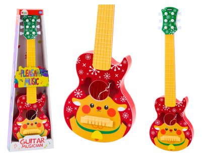Dětská kytara na hraní, nastavitelné struny, červený sob