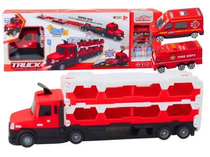 Lora Tow Truck Race Track 2v1 Světla Zvuky Značky Auta Červená