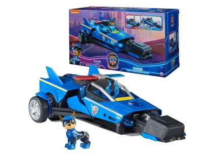Zvuk světla PAW Patrol The Movie 2 Figure Chase Blue Vehicle Police Car Interactive Car Deluxe 6067497