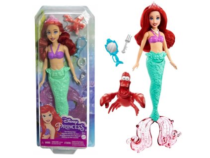 Disney Princezny Panenka Mořská víla Arielka + Krab Sebastian + příslušenství HLW35