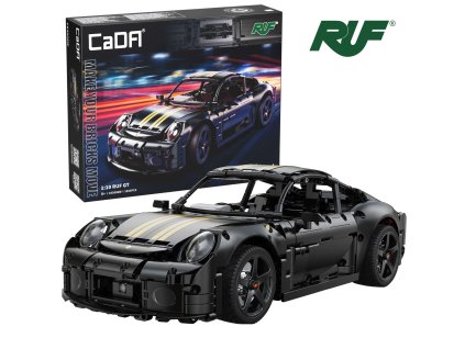 CaDA stavební kostky Auto 35 cm městské auto RUF GT černé Vozidlo 1655 dílků