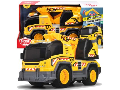 Stavební vozidlo Interaktivní oranžový bagr 30cm Světlo Zvuk