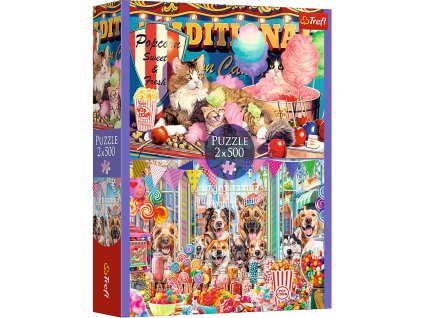 Puzzle 2x500 chlupatých přátel Trefl