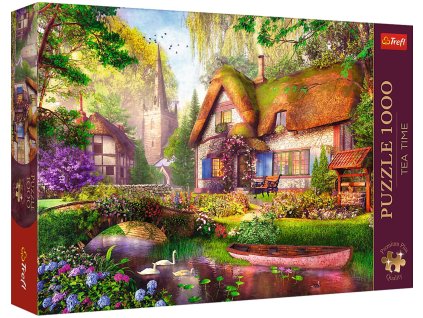 Puzzle 1000 Okouzlující chata v lese Trefl