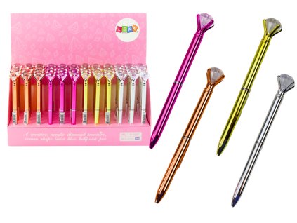 Kuličkové pero Diamond s lesklou modrou náplní 0,7 mm Mix