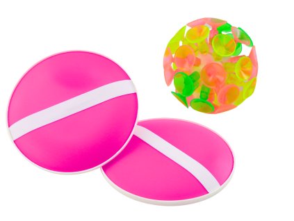 Arkádová hra Round Palettes Ball with Suction Cups Pink