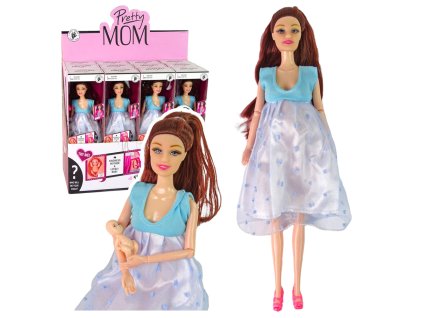 Panenka v těhotenských modrých šatech