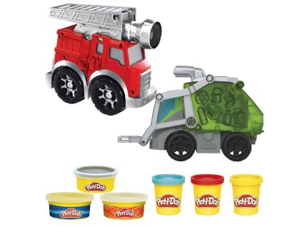 Play-Doh Modelína Sada Hasičské auto + Popelářské auto F5173+F0649