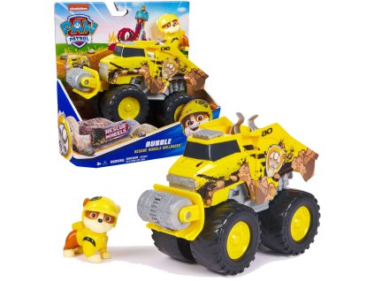 Tlapková patrola Rescue Wheels Stavební vozidlo s figurkou Rubble 6cm