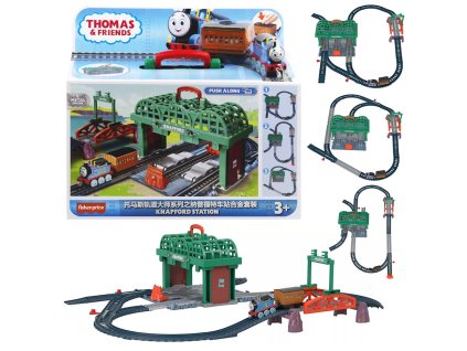 Fisher Price Lokomotiva Tomáš Push Along set 3 v 1 + Tom HGX63