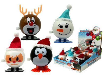 Sada natahovacích vánočních hraček Penguin 12 kusů sob Sněhulák Santa Claus