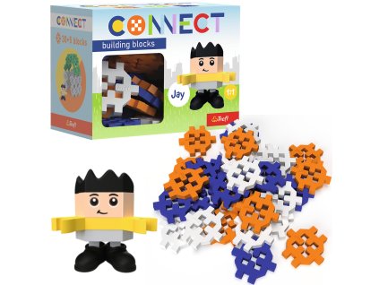 Trefl Connect bricks set stavební kostky barevná figurka Jay 35 dílků Trefl