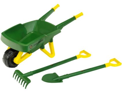 John Deere Dětská sada pro malé zahradníky Hrábě na písek + zelené zahradní nářadí Lopata Hrábě Klein