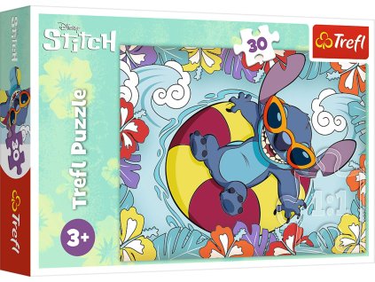 Trefl Disney Puzzle 30 dílků Lilo&Stitch na dovolené barevné puzzle pro nejmenší