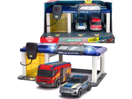Sada SOS policie + hasičská stanice se zvukovými a světelnými efekty