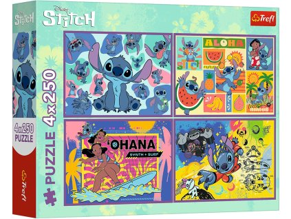 Trefl Puzzle 4 x 250 prvků Neobvyklý steh barevné puzzle