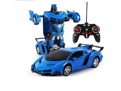 Auto Robot Transformer + dálkové ovládání Deformované auto 2v1 Multifunkční modré