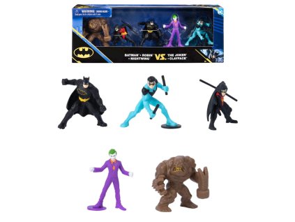 DC Figurky Batman 5-pack Batman Robin Nightwing vs Joker Clayface