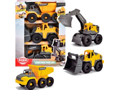 Sada stavebních vozidel Volvo sklápěcí rypadlo nakladač