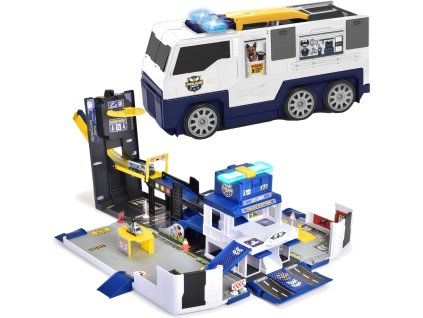 Sada Velké policejní auto Transportér se světlem a zvukem + vozidla