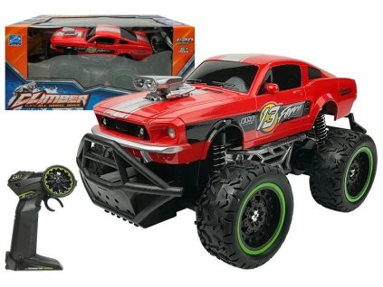 Dálkově ovládaná auto Off-road R/C červená vysoká kola