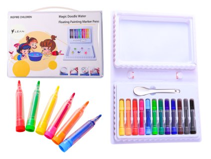 Sada barevných vodoznakových per, kufr, 12 kusů