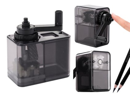 Ořezávátko, hoblík, klička, s nádobkou, černé