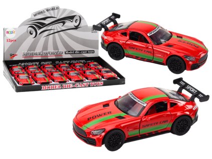 Sportovní auto 1:32 Akční figurka Spoiler Kovové červené zvuky