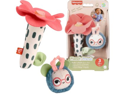 Planet Friends Smyslová chrastítka Květina a Busy Bee