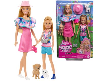 Barbie Set Kolekce Barbie and Stacie to the Rescue + zvířátka a příslušenství