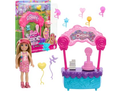 Barbie Chelsea panenka blondýnka, stánkový set s lízátky
