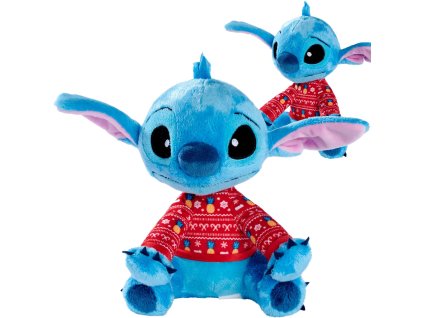 Disney Lilo & Stitch maskot Stitch v červeném svetrú, plyšák 25 cm