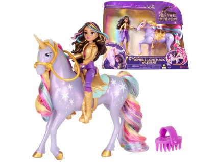Unicorn Academy set figurek Sophia & Wildstar, dívka a jednorožec se světlem + doplňky