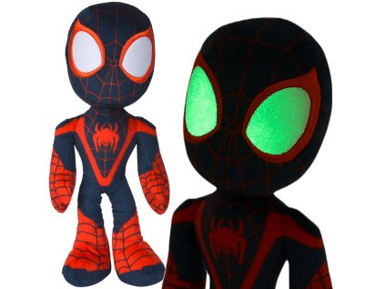 Marvel plyšák Spiderman Miles Morales, 25 cm, s očima svítícími ve tmě