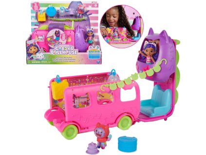 Kočičí domek Gabi, Párty autobus, figurka Gabby, DJ Catnip a příslušenství