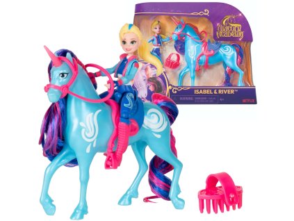 Unicorn Academy Akademie jednorožců, sada figurky Isabel a River (dívka a jednorožec) + příslušenství