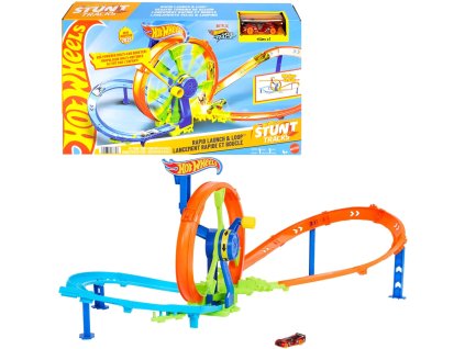 Hot Wheels Stunt Tracks, závodní turbo smyčka, autodráha + vozidlo