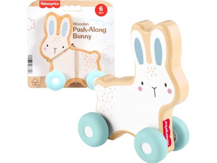 Dřevěný králíček na tlačení, sensory hračka pro nejmenší