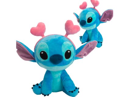 Disney Lilo a Stitch - Plyšák Stitch s čelenkou se srdíčky (25 cm)